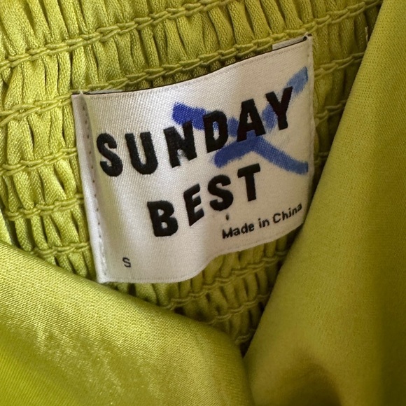 NWT Aritzia Sunday Best Spencer Satin Mini Dress, Pear Green, Size S - Picture 7 of 11